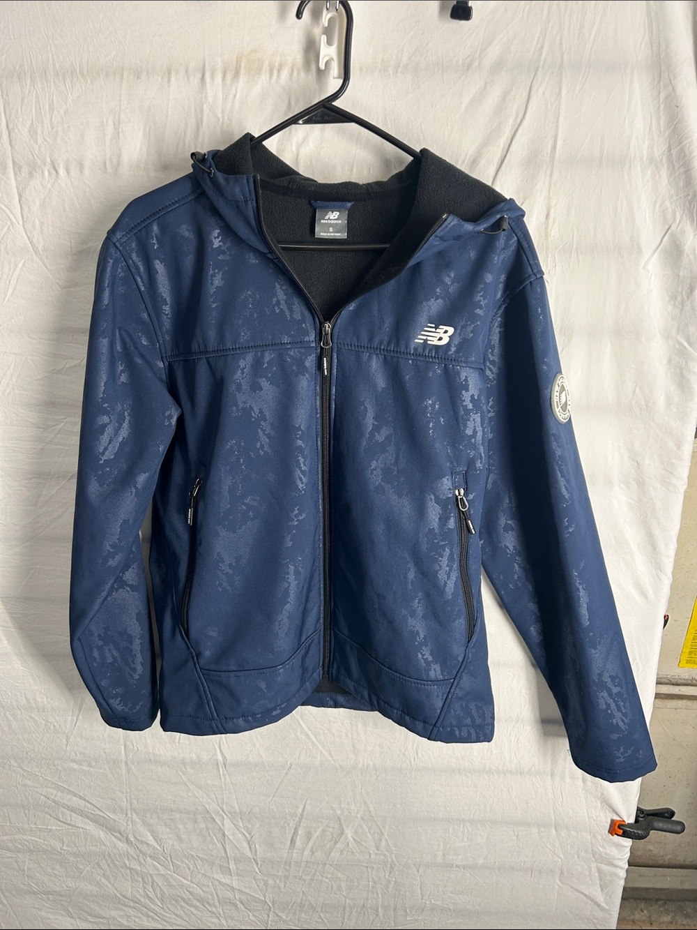 New Balance Navy Blue Kids Hooded Rain Jacket